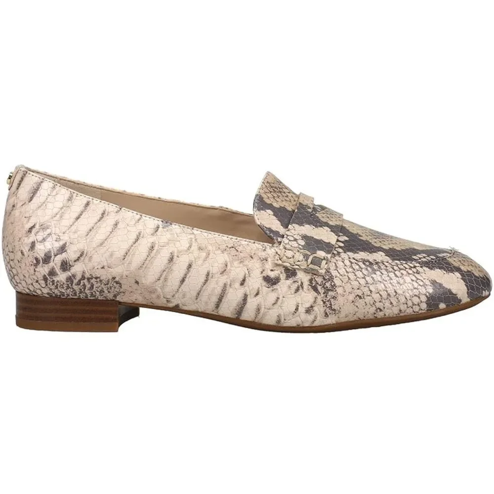 Cole Haan Women's Snake Print Loafer Goto Pearson Loafer Gray Beige Leather 5.5